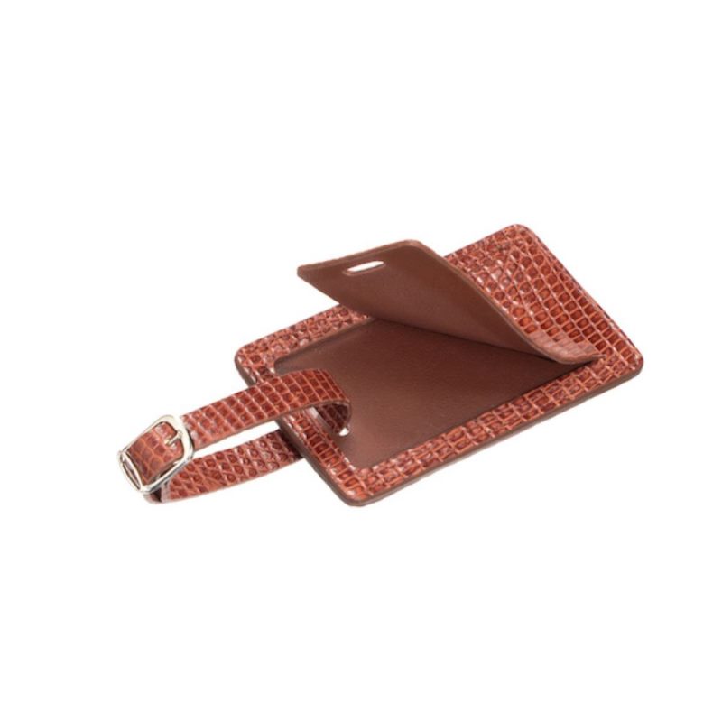 Lucchese | Women's Exotic Luggage Tag - Cognac