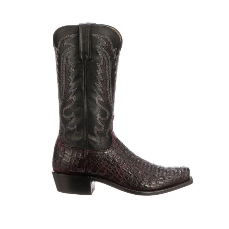 Lucchese | Men's Walter - Black Cherry + Black