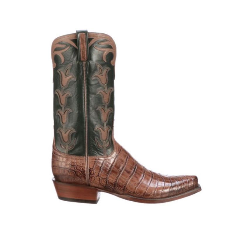 Lucchese | Men's Tulip Exotic - Mink + Green