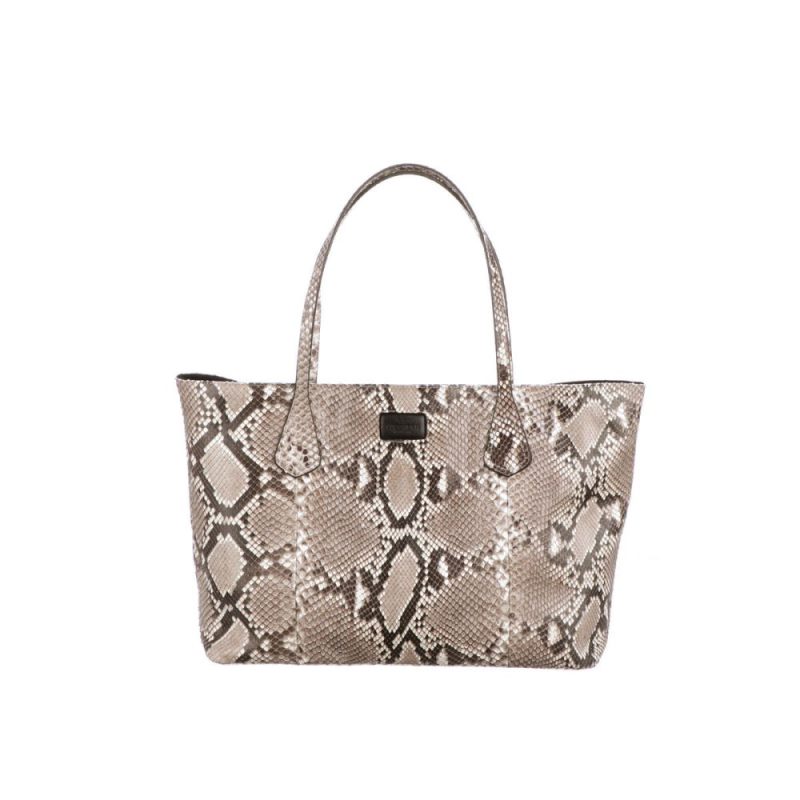 Lucchese | Women's Python Tote - Black/White