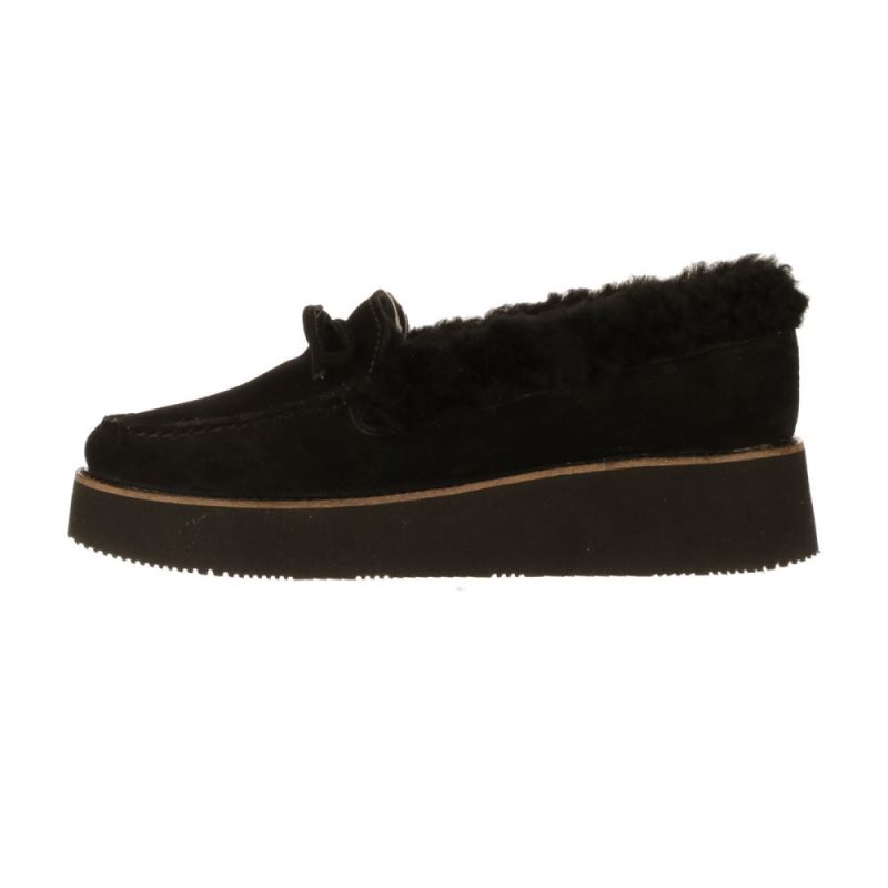 Lucchese | Women's Shearling Wedge Moccasin - Black