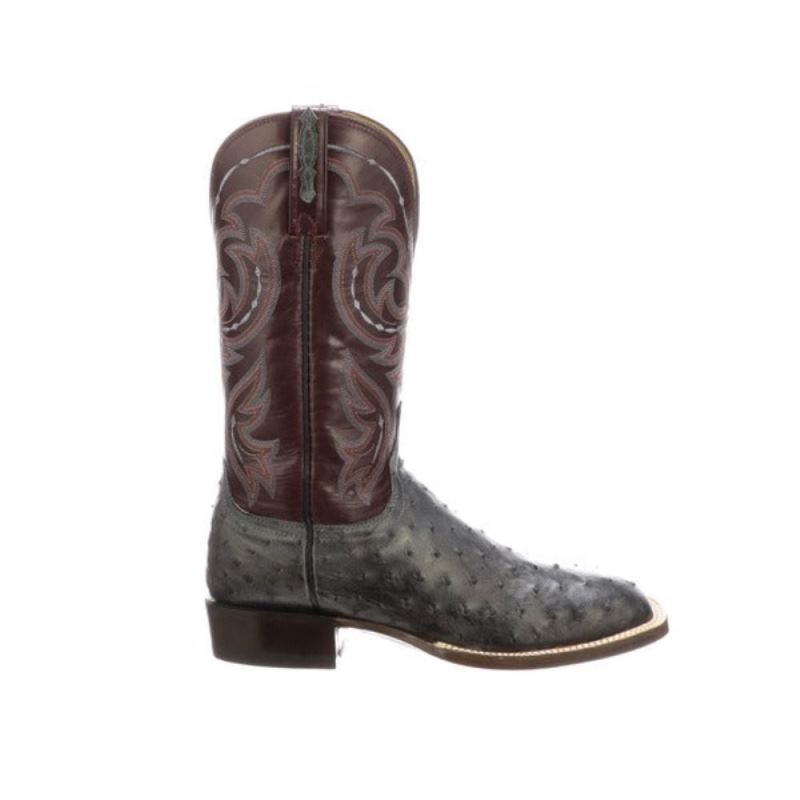 Lucchese | Men's Harris - Anthracite Grey + Black Cherry