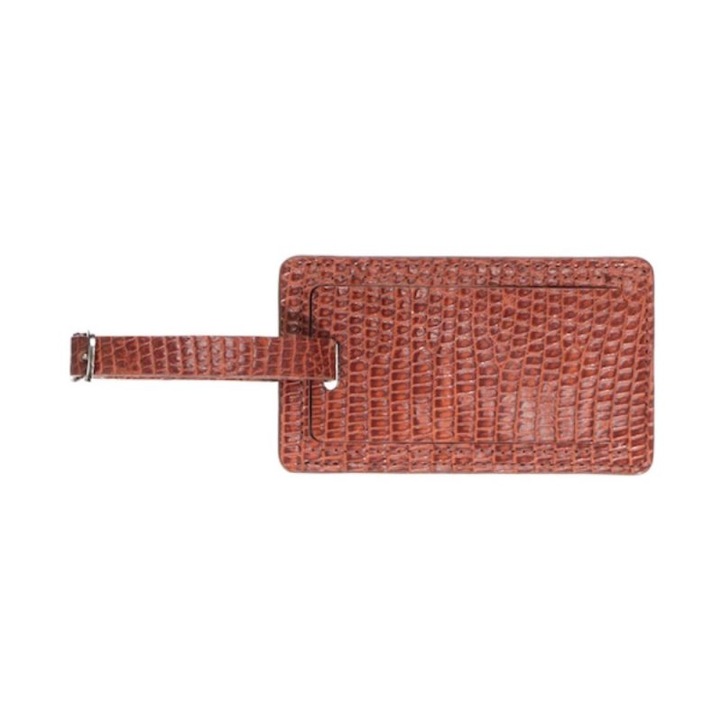 Lucchese | Men's Exotic Luggage Tag - Cognac