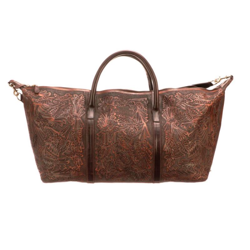 Lucchese | Women's Hand-Tooled Duffel - Brown