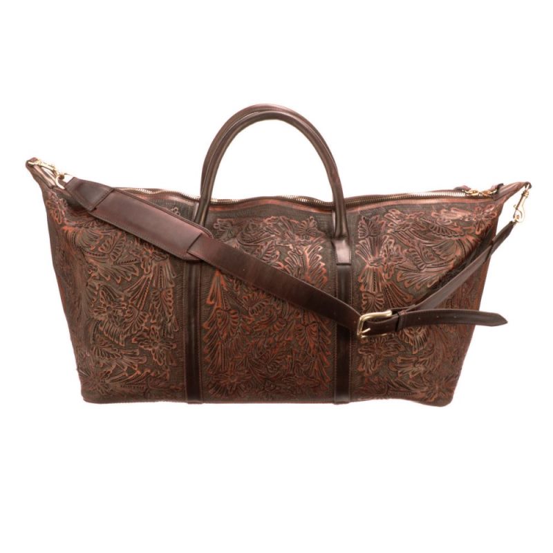 Lucchese | Women's Hand-Tooled Duffel - Brown