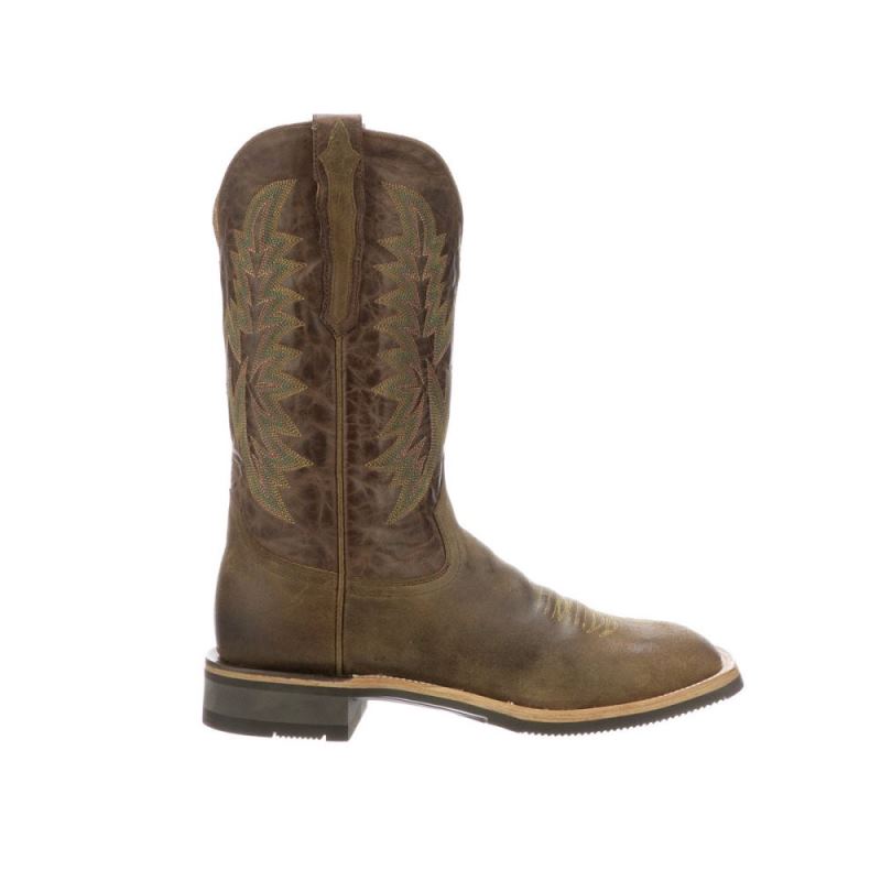 Lucchese | Men's Rudy - Olive + Chocolate