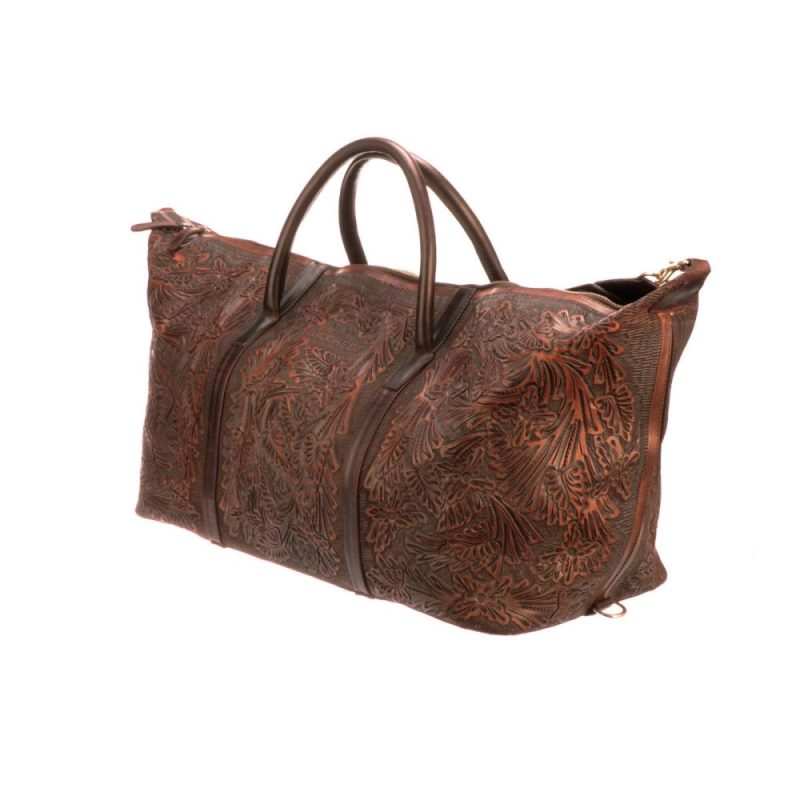 Lucchese | Men's Hand-Tooled Duffel - Brown