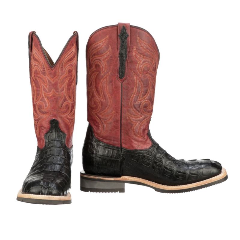 Lucchese | Men's Rowdy Hornback Caiman - Black