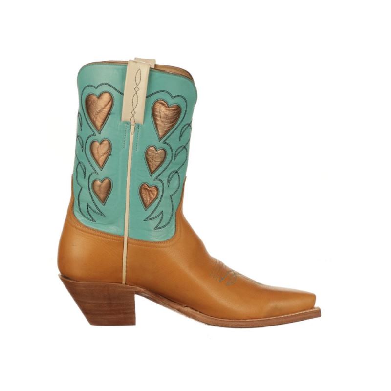 Lucchese | Women's Queen Of Hearts - Tan + Turquoise